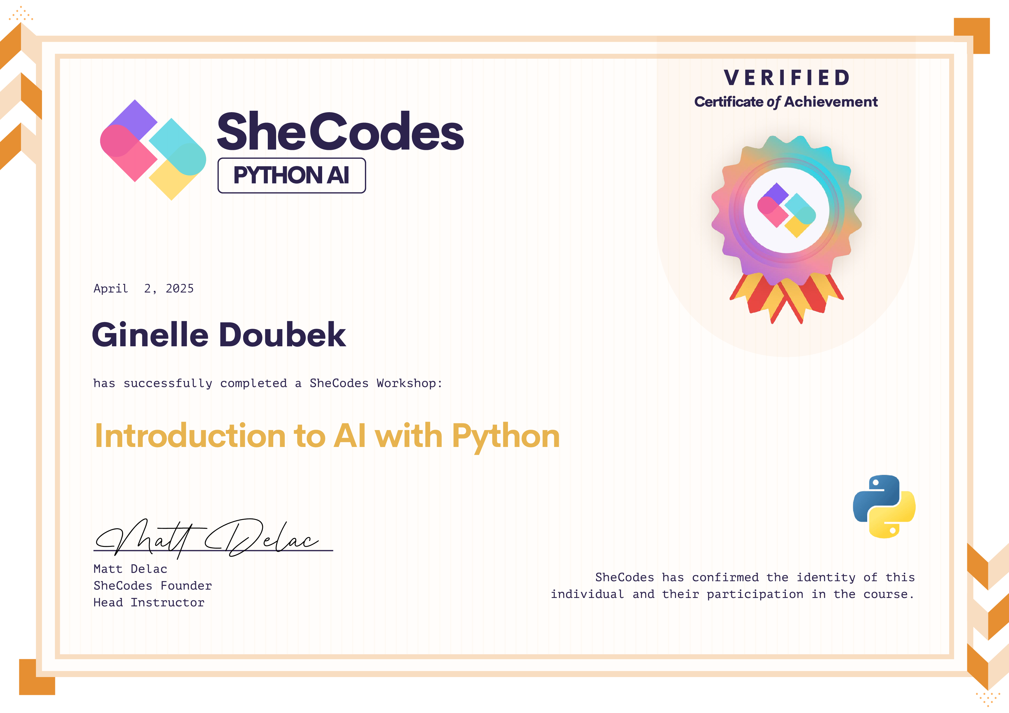 Python AI Cert
